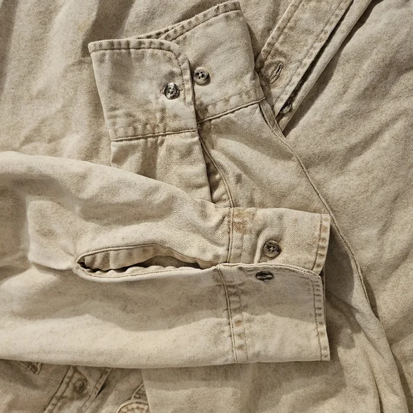 Vintage Carhartt Shirt Jacket Mens XL-2X Vintage Tan Acid Wash Button Down Rare